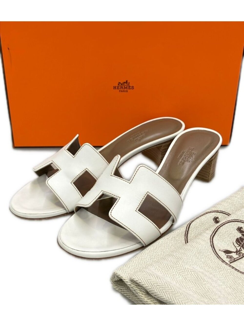 Hermes Mules White